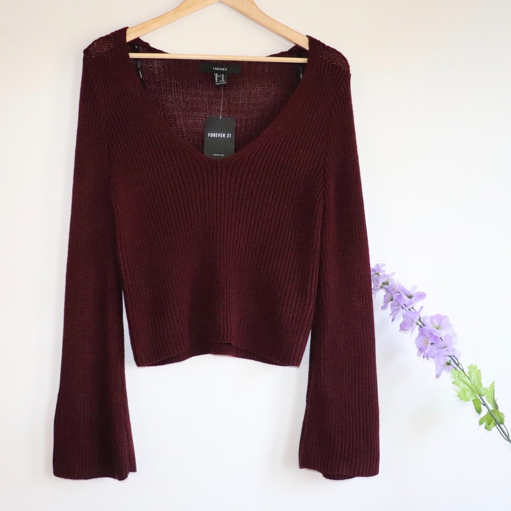💜3/20$🛍 XXI Knitted Sweater Burgundy